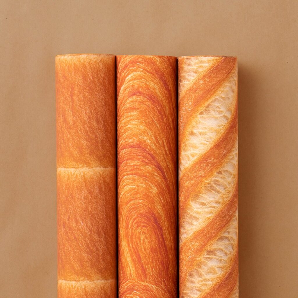Japanese graphic designer Ippei Tsujio created wrapping paper that makes your gift look like bread